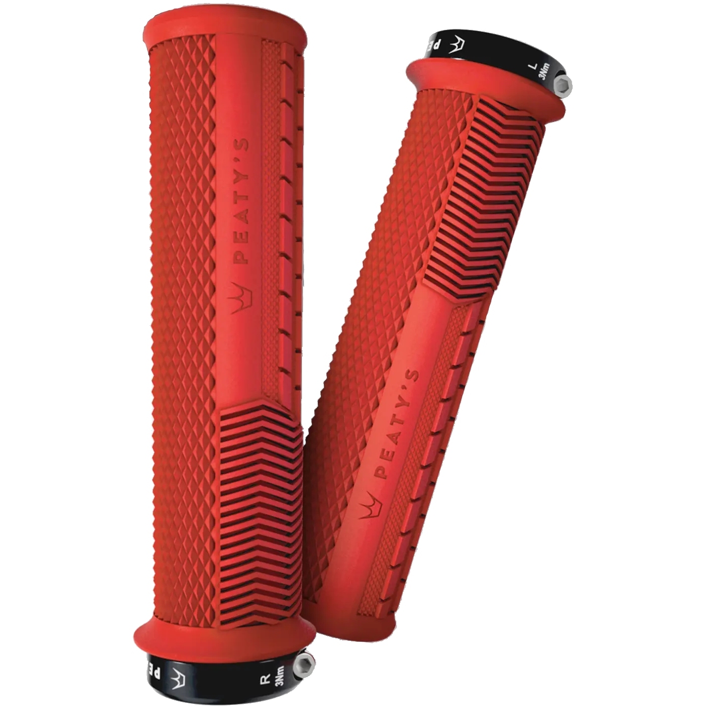 Peaty's Monarch Grips Knurl Thick Bar Grips - Red